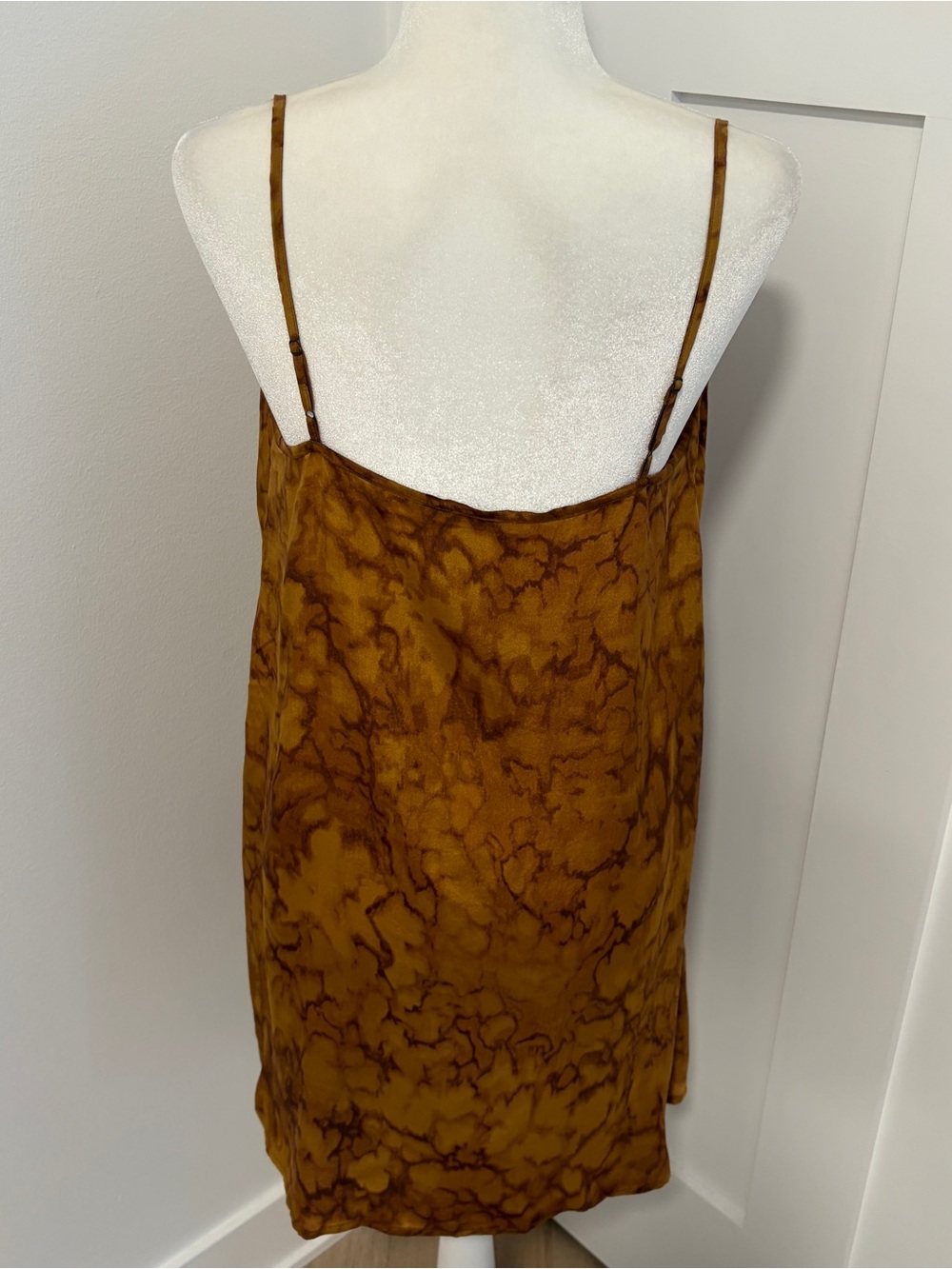 Mes Demoiselles Marbella Silk Mini Dress Sz 6 US 38 Brown Abstract Strappy*E3 - Picture 6 of 8